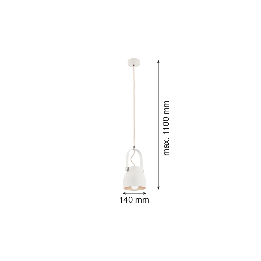 Argon 8290 - Lestenec na vrvici LOGAN 1xE27/15W/230V pr. 14 cm bela