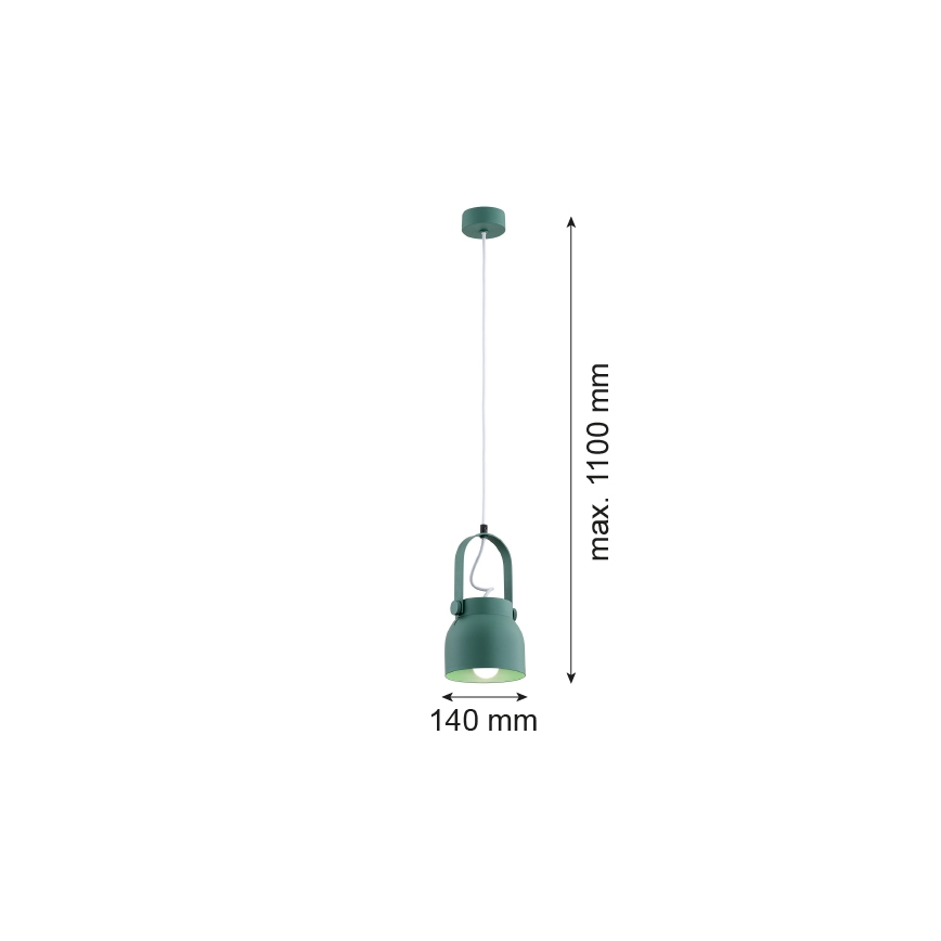Argon 8293 - Lestenec na vrvici LOGAN 1xE27/15W/230V pr. 14 cm zelena