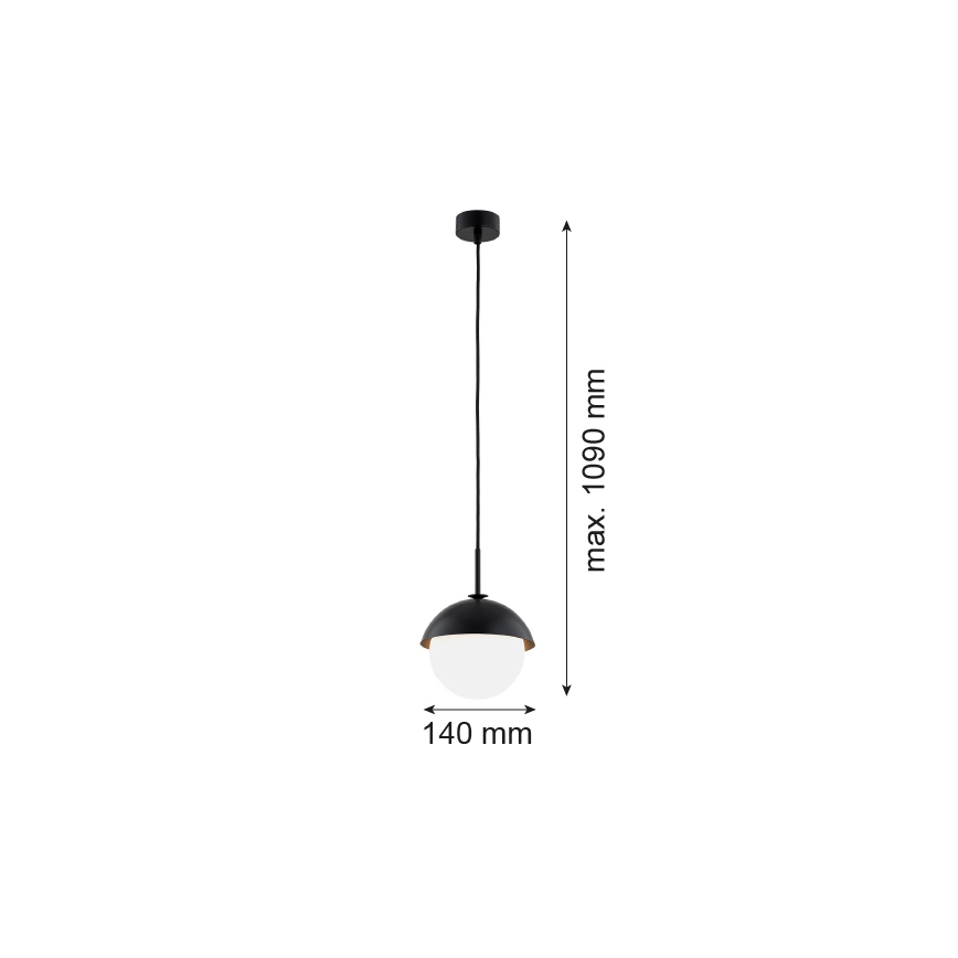Argon 8295 - Lestenec na vrvici CAPPELLO 1xE27/15W/230V črna