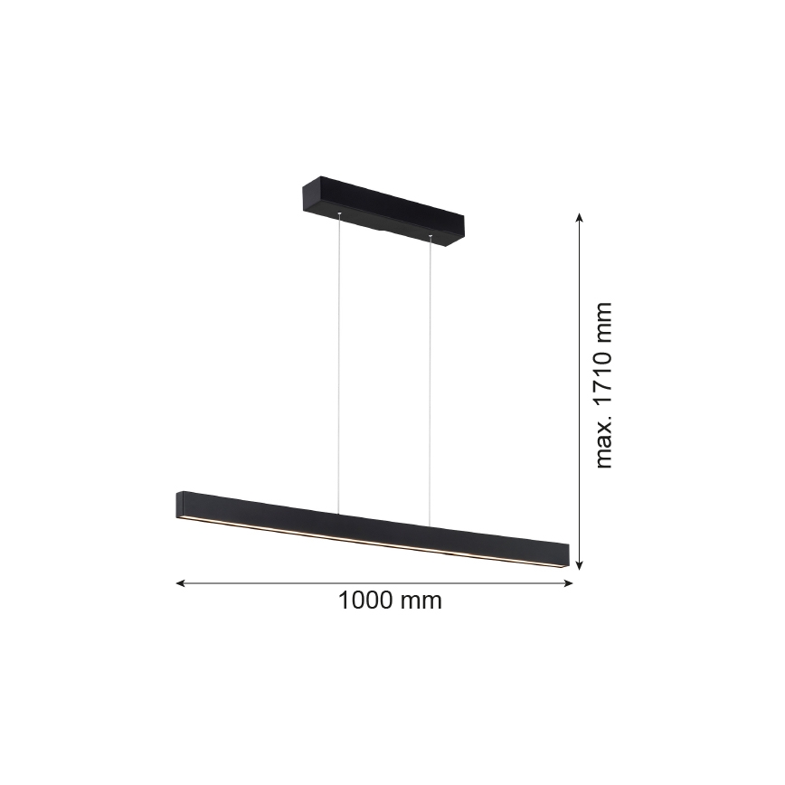 Argon 8303 - LED Lestenec na vrvici BALANS LED/35W/230V 3000K črn
