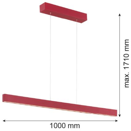 Argon 8304 - LED Lestenec na vrvici BALANS LED/35W/230V 3000K rdeč