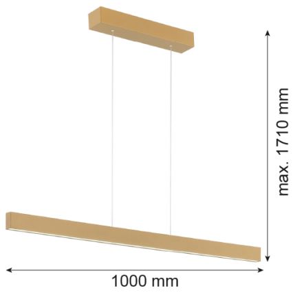 Argon 8306 - LED Lestenec na vrvici BALANS LED/35W/230V 3000K zlat