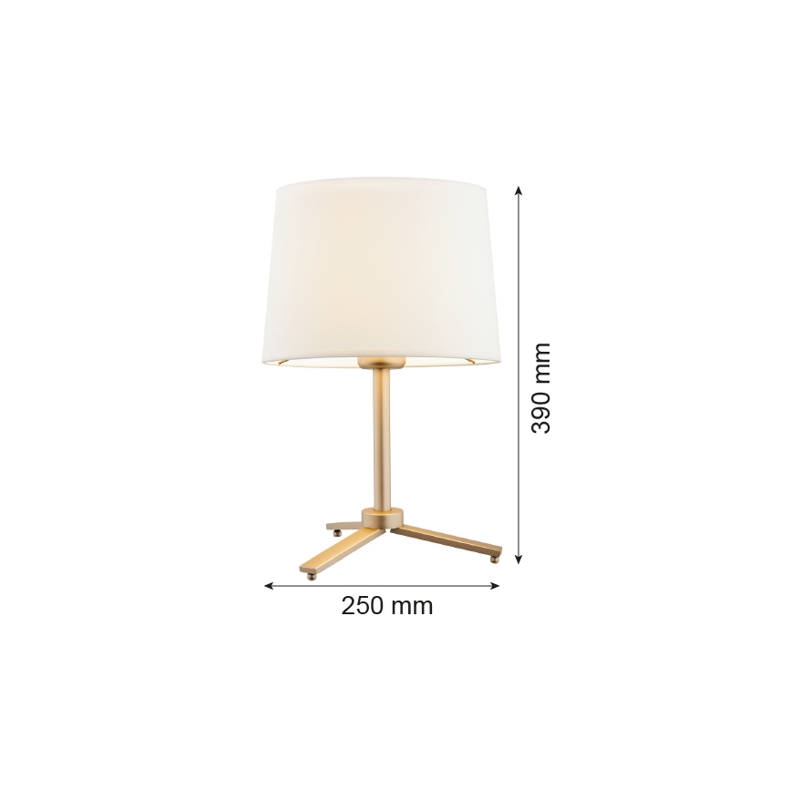 Argon 8318 - Namizna svetilka CAVALINO 1xE27/15W/230V 39 cm krem barva/zlata