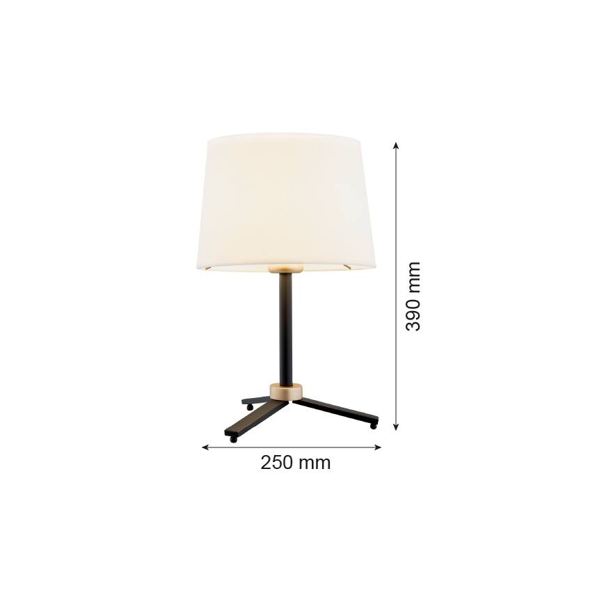 Argon 8319 - Namizna svetilka CAVALINO 1xE27/15W/230V 39 cm krem barva/črna