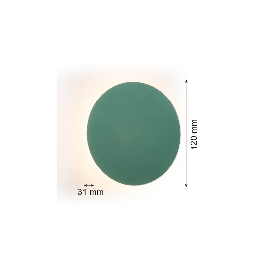 Argon 8323 - LED Stenska svetilka OREGON PLUS LED/3W/230V 3000K 12 cm zelena