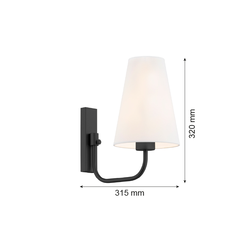 Argon 8376 - Stenska svetilka SAFIANO 1xE27/15W/230V črna
