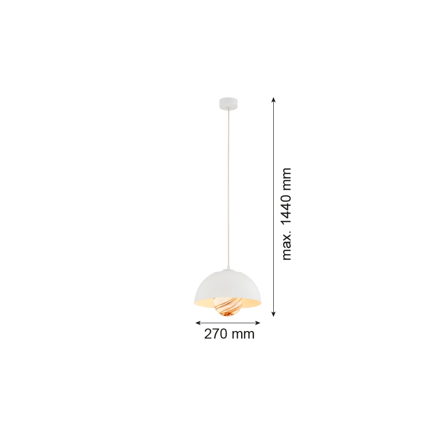 Argon 8443 - Lestenec na vrvici PIAVA 1xE14/7W/230V alabaster bela