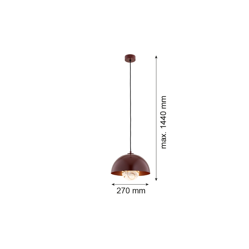 Argon 8444 - Lestenec na vrvici PIAVA 1xE14/7W/230V alabaster rjava