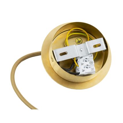 Argon 8448 - Lestenec na vrvici ALMIROS 1xE27/15W/230V pr. 30 cm alabaster zlata