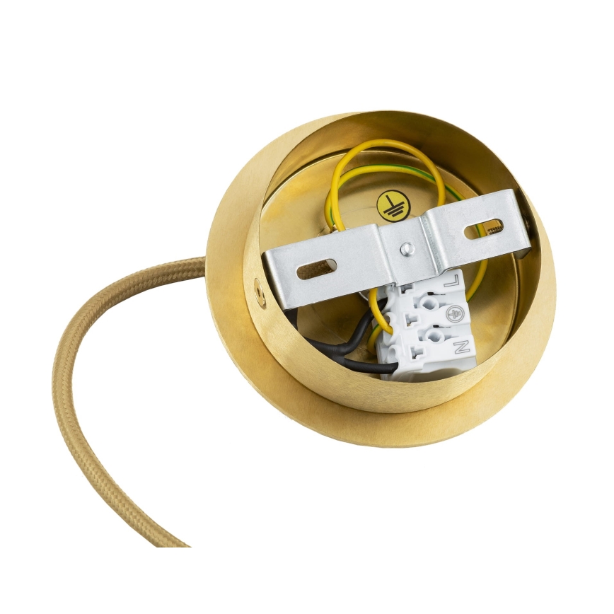 Argon 8448 - Lestenec na vrvici ALMIROS 1xE27/15W/230V pr. 30 cm alabaster zlata