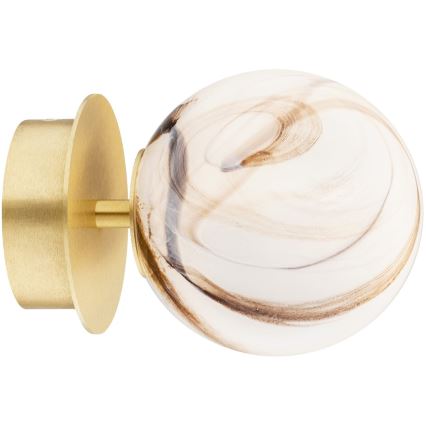 Argon 8453 - Stenska svetilka FABIO 1xE14/7W/230V alabaster zlata