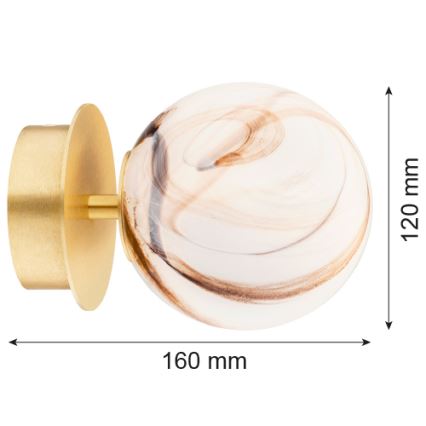 Argon 8453 - Stenska svetilka FABIO 1xE14/7W/230V alabaster zlata