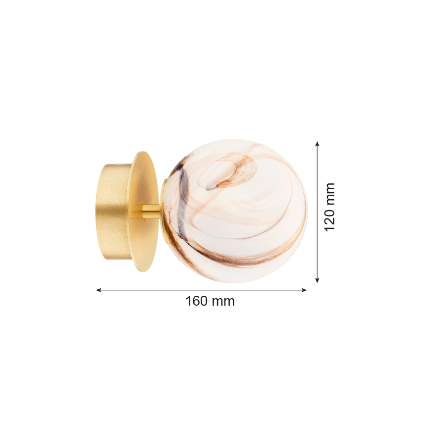 Argon 8453 - Stenska svetilka FABIO 1xE14/7W/230V alabaster zlata