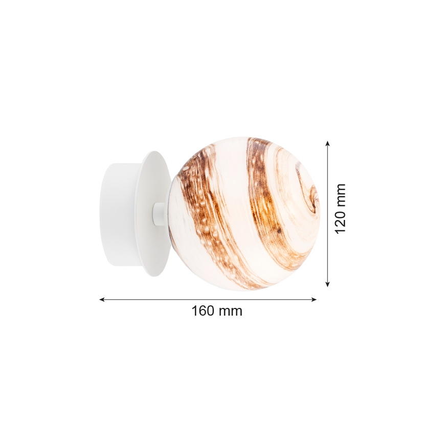 Argon 8454 - Stenska svetilka FABIO 1xE14/7W/230V alabaster bela