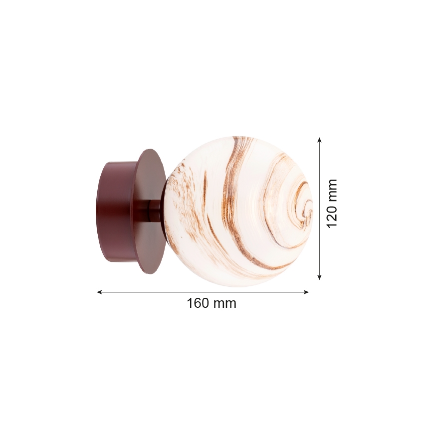 Argon 8455 - Stenska svetilka FABIO 1xE14/7W/230V alabaster rjava