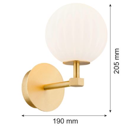 Argon 8502 - Stenska svetilka PALOMA 1xE14/7W/230V zlata/bela
