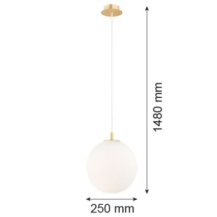 Argon 8507 - Lestenec na vrvici PALOMA 1xE27/15W/230V pr. 25 cm zlata/bela