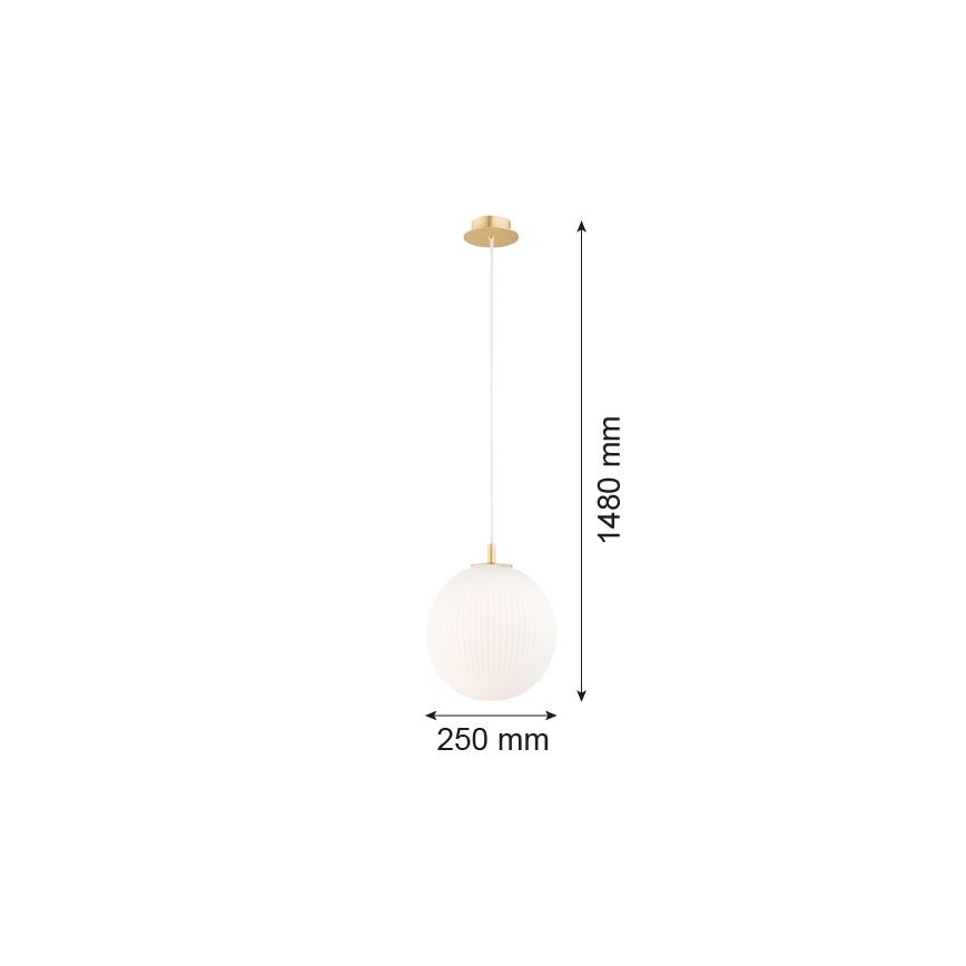 Argon 8507 - Lestenec na vrvici PALOMA 1xE27/15W/230V pr. 25 cm zlata/bela