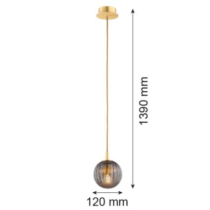 Argon 8512 - Lestenec na vrvici PALOMA 1xE14/7W/230V pr. 12 cm zlata/črna