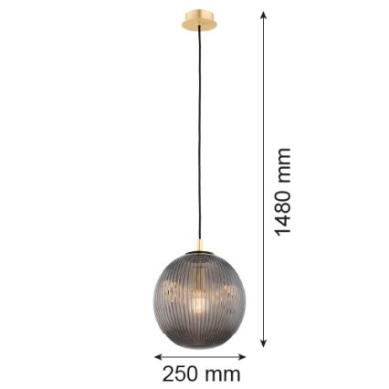 Argon 8513 - Lestenec na vrvici PALOMA 1xE27/15W/230V pr. 25 cm zlata/črna