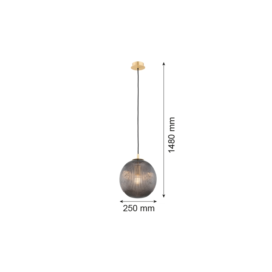 Argon 8513 - Lestenec na vrvici PALOMA 1xE27/15W/230V pr. 25 cm zlata/črna