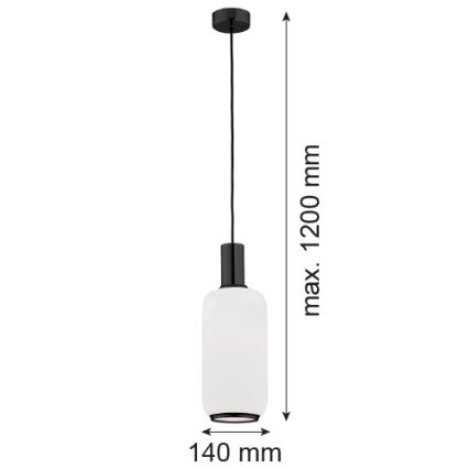 Argon 8563 - Lestenec na vrvici SAGUNTO PLUS 1xE27/15W/230V pr. 14 cm črna