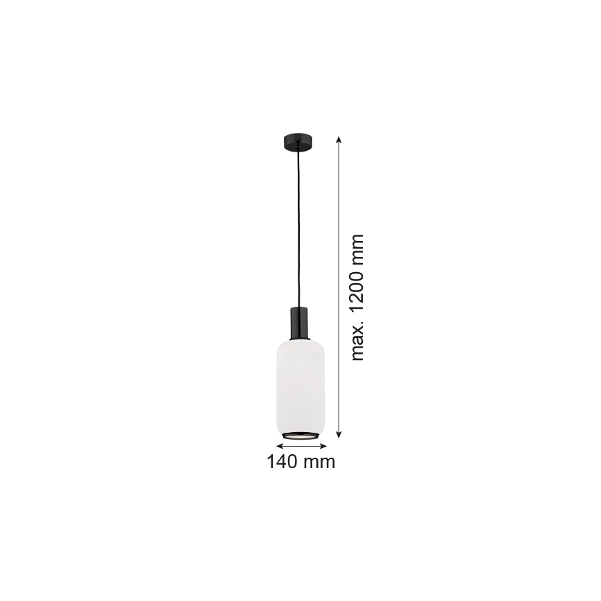 Argon 8563 - Lestenec na vrvici SAGUNTO PLUS 1xE27/15W/230V pr. 14 cm črna