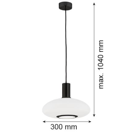 Argon 8565 - Lestenec na vrvici SAGUNTO PLUS 1xE27/15W/230V pr. 30 cm črna