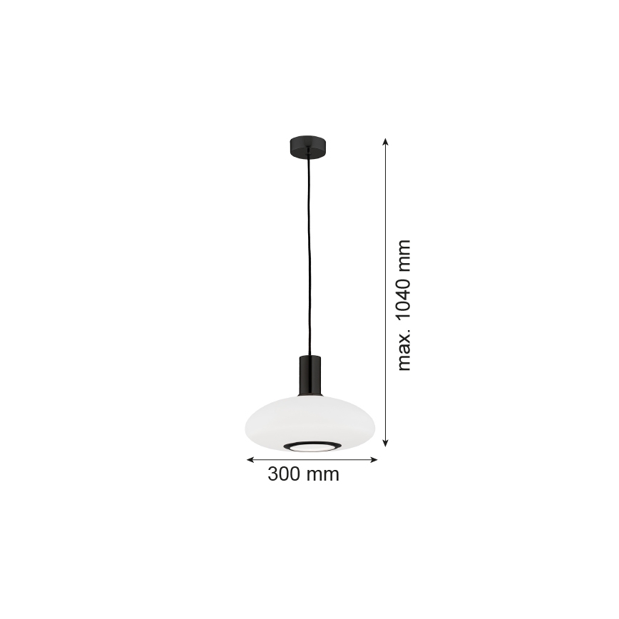 Argon 8565 - Lestenec na vrvici SAGUNTO PLUS 1xE27/15W/230V pr. 30 cm črna