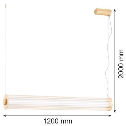 Argon 8624 - LED Lestenec na vrvici HAMPTON LED/90W/230V 3000K 120 cm medenina