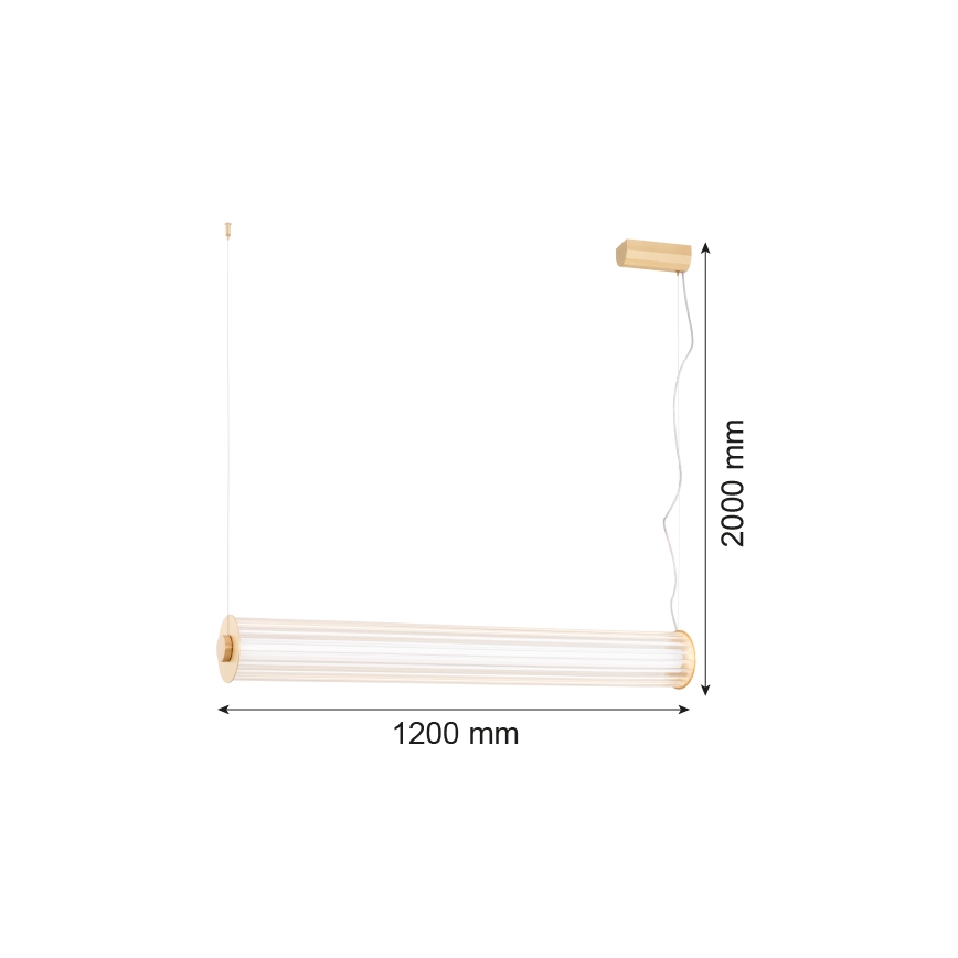 Argon 8624 - LED Lestenec na vrvici HAMPTON LED/90W/230V 3000K 120 cm medenina