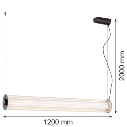 Argon 8625 - LED Lestenec na vrvici HAMPTON LED/90W/230V 3000K 120 cm črna
