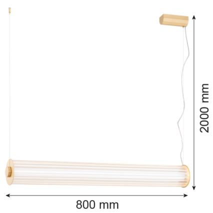 Argon 8627 - LED Lestenec na vrvici HAMPTON LED/60W/230V 3000K 80 cm medenina