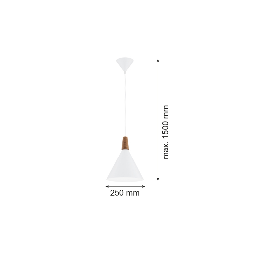 Argon 8630 - Lestenec na vrvici KEGEL 1xE27/15W/230V bela