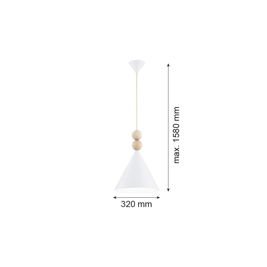 Argon 8632 - Lestenec na vrvici KEGEL 1xE27/15W/230V bela