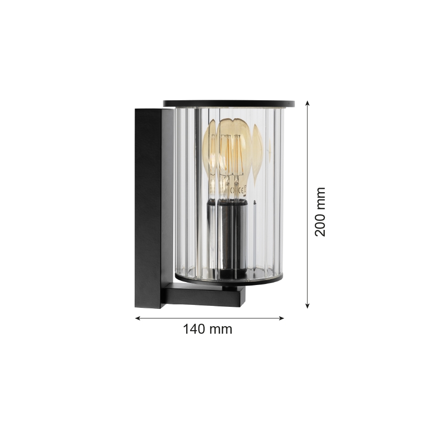Argon 8748 - Zunanja stenska svetilka NORFOLK 1xE27/15W/230V IP44 črna