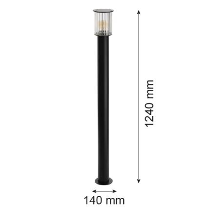 Argon 8750 - Zunanja svetilka NORFOLK 1xE27/15W/230V IP44 124cm črna