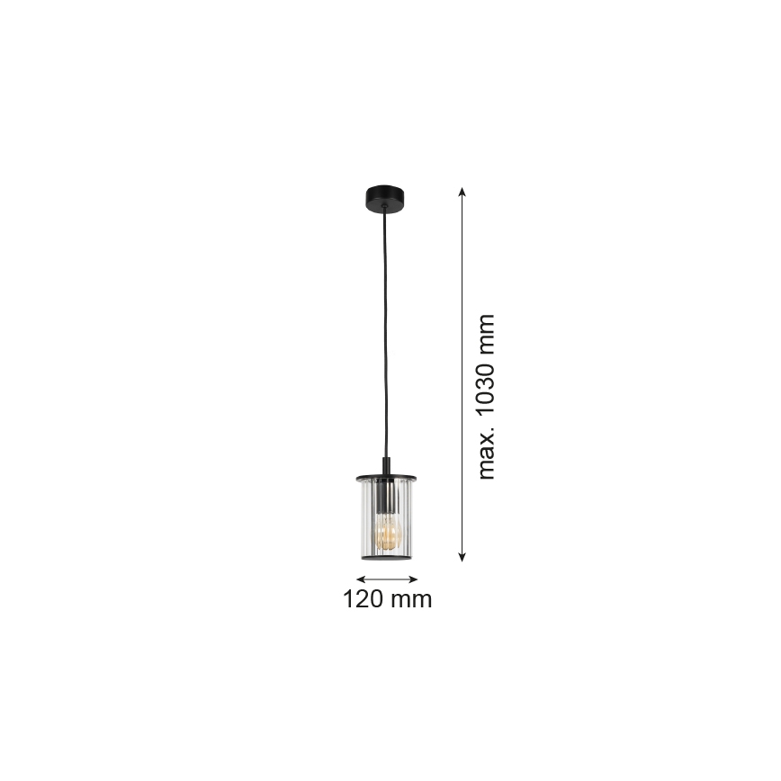 Argon 8751 - Zunanji lestenec na vrvici NORFOLK 1xE27/15W/230V IP44 črna