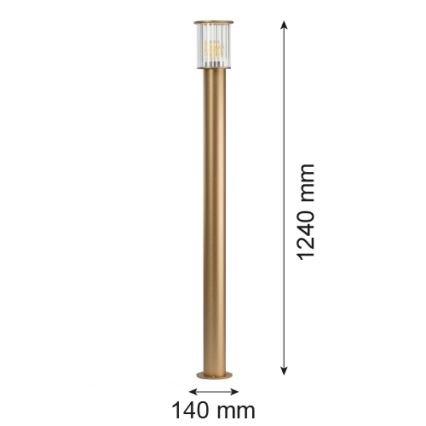 Argon 8754 - Zunanja svetilka NORFOLK 1xE27/15W/230V IP44 124cm zlata