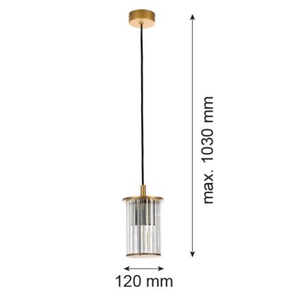 Argon 8755 - Zunanji lestenec na vrvici NORFOLK 1xE27/15W/230V IP44 zlata