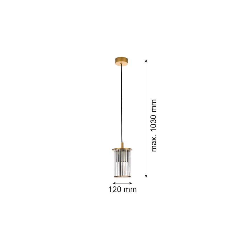 Argon 8755 - Zunanji lestenec na vrvici NORFOLK 1xE27/15W/230V IP44 zlata