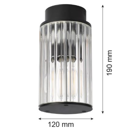 Argon 8773 - Zunanja stropna svetilka NORFOLK 1xE27/15W/230V IP44 črna