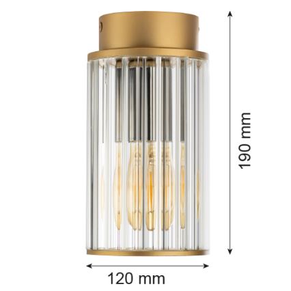 Argon 8774 - Zunanja stropna svetilka NORFOLK 1xE27/15W/230V IP44 zlata