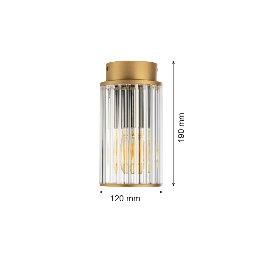 Argon 8774 - Zunanja stropna svetilka NORFOLK 1xE27/15W/230V IP44 zlata