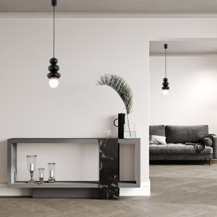 Argon 8788 - Kopalniški lestenec na vrvici ORLANDO PLUS 1xG9/6W/230V IP44 črna
