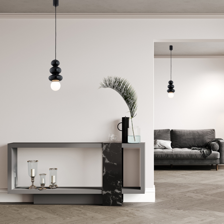 Argon 8788 - Kopalniški lestenec na vrvici ORLANDO PLUS 1xG9/6W/230V IP44 črna