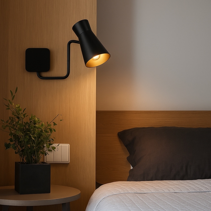 Argon 8880 - Stenska svetilka LORD 1xE14/7W/230V črna