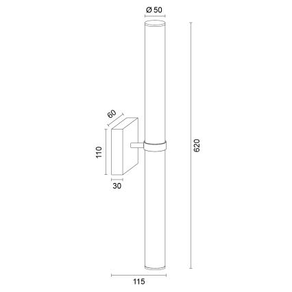 Argon 8927 - LED kopalniška osvetlitev za ogledalo BATUMI LED/24W/230V 3000K IP44 črna