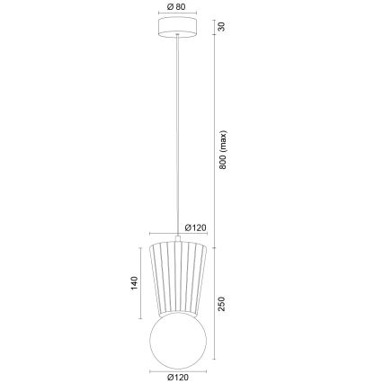Argon 8951 - Kopalniški lestenec na kablu VOLANTE 1xG9/6W/230V IP44 bež