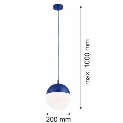 Argon 9000 - Zunanji viseči lestenec na kablu LIV 1xE27/15W/230V IP44 modra